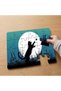 24 Piece Wooden Children's Puzzle with Butterfly and Cat Silhouette Design Mpk0361