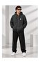 Men's Patterned Zippered Hooded Sweatshirt Jacket with Pockets, Comfortable Fit for Daily Wear