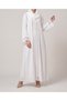 White Nida Lace Abaya with Side Pockets