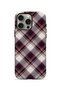 iPhone 15 Pro Vorian Double Layer Purple Cream Cross Plaid Case