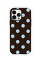 iPhone 14 Pro Max Vorian Double Layer Coffee Blue Polka Dot Case