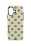 iPhone 16 Vorian Double Layer Cream Blue Polka Dot Case - 4