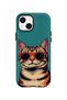 iPhone 13 Vorian Cool Cat Case with Double Layer Glasses