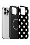 iPhone 15 Pro Vorian Magsafe Double Layer Black Cream Polka Dot Case - 2