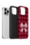 iPhone 15 Pro Max Vorian Double Layer Cherry Gingham Bow Case - 2