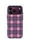 iPhone 18 Pro Vorian Double Layer Fuchsia Gray Plaid Case