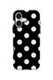 iPhone 16 Vorian Double Layer Black Cream Polka Dot Case