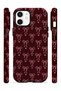 iPhone 12 Vorian Double Layer Burgundy Bow Grid Case - 3
