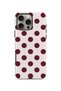iPhone 16 Pro Vorian Double Layer White Burgundy Polka Dot Case
