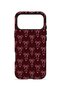 iPhone 18 Pro Max Vorian Double Layer Burgundy Bow Grid Case - 4