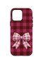 iPhone 15 Pro Max Vorian Double Layer Cherry Gingham Bow Case - 4