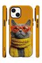 iPhone 13 Vorian Double Layer Yellow Scarf Cat Case - 3