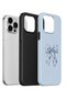 iPhone 14 Pro Max Vorian Double Layer Blue Toile Bow Case - 2