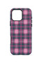iPhone 16 Pro Vorian Double Layer Fuchsia Gray Plaid Case - 4
