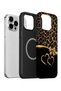iPhone 15 Pro Vorian Magsafe Double Layer Gold Heart Leopard Case - 2