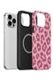 iPhone 15 Pro Vorian Magsafe Double Layer Pink Leopard Case - 2
