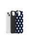 iPhone 13 Vorian Double Layer Navy Blue Cream Polka Dot Case - 2