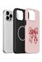 iPhone 15 Pro Max Vorian Magsafe Dual Layer Vintage Rose Bow Dot Case - 2