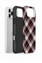 iPhone 17 Pro Max Vorian Double Layer Purple Cream Cross Plaid Case - 2
