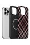iPhone 15 Pro Max Vorian Magsafe Dual Layer Powder Black Plaid Case - 2