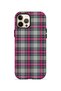 iPhone 12 Pro Vorian Magsafe Double Layer Gray Fuchsia Plaid Case