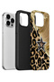 iPhone 13 Pro Max Vorian Double Layer Gold Leopard Star Case - 2