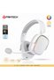 WHG02 Wireless RGB Headset, 50MM Drivers, Tri-Mode, ANC Mic, 20H Playback, Lightweight Design, White