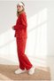Women's Red Heart Buttoned Long Sleeve 100% Cotton Pajama Set Pjm-00000030 - 2