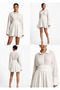 White Georgette Shirt Mini Dress - 2