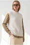 Women's Ecru Soft Textured Thick Draped Beard Sweater Svt-00000053 - 2