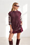 Women's Plum Soft Textured Thick Draped Beard Sweater Svt-00000053