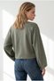 Women's Khaki Crew Neck Spanish Sleeve Flowy Blouse Blz-19003464 - 5