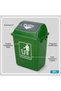 Square Plastic Waste Bin with Push Lid Dustbin for Kitchen 60L 45 x 31 x 76 cm Green - 2
