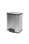Square Brushed Stainless Steel Pedal Bin with Soft Close Lid Dustbin for Kitchen 20L Silver