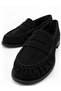 Women's Black Loafer Shoes with Drawstring Detail, Stylish, Comfortable, Daily Moccasins - 3