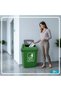 Square Plastic Waste Bin with Push Lid Dustbin for Kitchen 60L 45 x 31 x 76 cm Green - 4