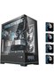 DY451L ATX Gaming PC Case,4 ARGB Fans,Digital Control,Up to 420mm GPU & 480mm Radiator Support,Black