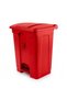 Plastic Pedal Waste Bin Trash Can with Lid for Kitchen 68L Red