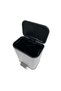 Square Brushed Stainless Steel Pedal Bin with Soft Close Lid Dustbin for Kitchen 20L Silver - 2
