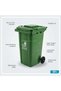Heavy Duty Wheeled Plastic Garbage Bin without Pedal Outdoor Trash Can 240L Green - 2
