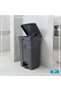 Plastic Pedal Waste Bin Trash Can with Lid for Kitchen 87L Grey - 6