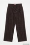 Velvet Pleated Wide Leg Trousers Brown - 2