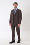 Slim Fit Stretch Cotton Textured Brown Vest Suit Tk 959 - 2