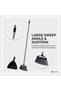 Dust Pan with Broom Set and Hanging Hook Floor Sweeping Tool for Home 135cm Black - 5