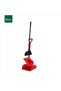 Upright Broom and Dustpan Set Dust Pan for Home Red