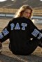 Women's Oversize Sweatshirt Empathy 3D Printed Black – Crew Neck, 3 Thread Raster Fleece - 6