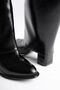 Women's Black Patent Leather Removable Round-Toe Thick-Heeled Boots and Boots Tr05Mk07A - 6