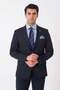 Slim Fit Flexible 97% Wool Plain Navy Blue Suit Tk 957 - 3