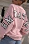 Women's Oversize Sweatshirt Empathy 3D Printed Pink – Crew Neck, 3 Thread Raster Fleece - 3