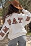Women's Oversize Sweatshirt Empathy 3D Printed White – Crew Neck, 3 Thread Raster Fleece - 3